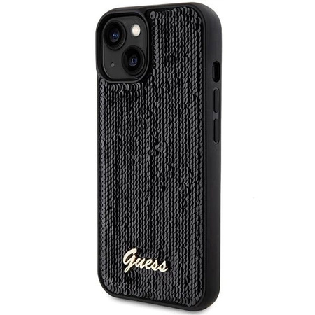 Etui Guess Sequin Script Metal na iPhone 14 / 15 / 13 - czarne
