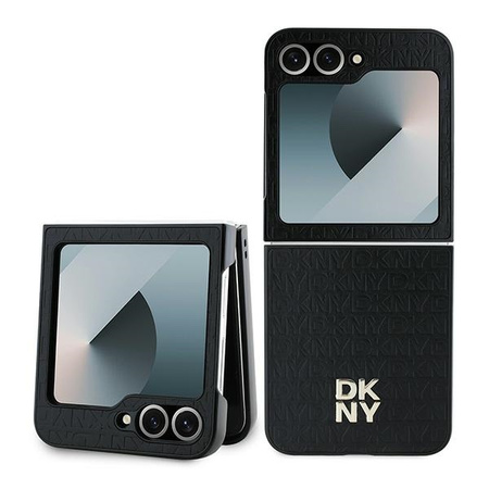 DKNY ETUI HARDCASE DO SAMSUNG Z FLIP6 F741 REPEAT PATTERN STACK LOGO