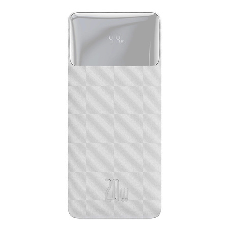 Baseus Bipow powerbank z szybkim ładowaniem 10000mAh 20W biały (Overseas Edition) + kabel USB-A - Micro USB 0.25m biały (PPBD050502)