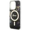 Etui Guess GUHMP14LHTMRSK na iPhone 14 Pro - czarne Golden Marble MagSafe