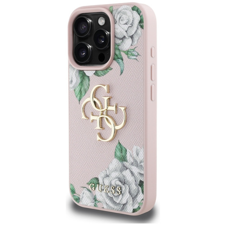GUESS ETUI CASE DO IPHONE 16 PRO MAX GRAINED ROSES LOGO 4G WYSOKIEJ JAKOŚCI