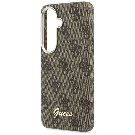 Etui Guess 4G Script MagSafe do Samsung  Galaxy S26 brązowy
