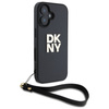 DKNY ETUI HARDCASE DO IPHONE 16 6.1 Z PASKIEM NA RĘKĘ I DESIGNERSKIM LOGO