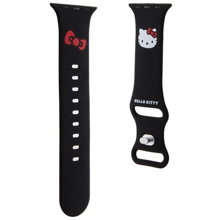 Pasek Hello Kitty Silicone Kitty Head na Apple Watch 38/40/41mm - czarny