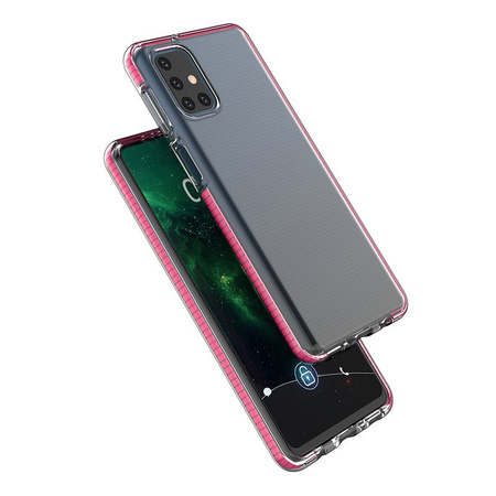 Spring Case pokrowiec żelowe etui z kolorową ramką do Samsung Galaxy M31s ciemnoróżowy