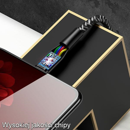 USAMS KABEL PLECIONY U41 MICRO USB 3M 2A DO SMARTFONÓW SZYBKIE ŁADOWANIE 3M