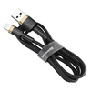 Baseus Cafule Cable wytrzymały nylonowy kabel przewód USB / Lightning QC3.0 1.5A 2M czarno-złoty (CALKLF-CV1)