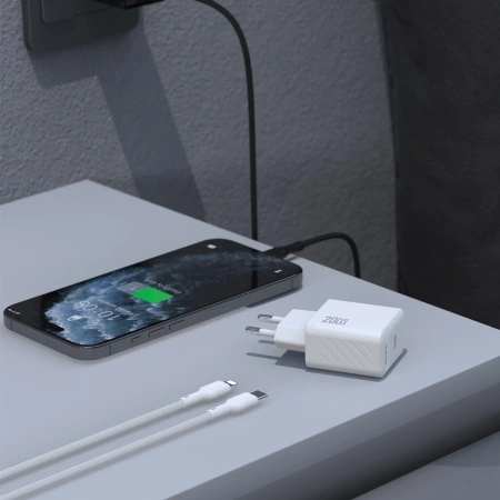 Ładowarka sieciowa Dudao A26LEU PD 20W GaN USB-C z kablem USB-C - Lightning - czarna