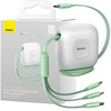 Baseus Traction Series zwijany kabel 3 w 1 USB Typ C - micro USB / USB Typ C / Lightning Power Delivery 100W 1,7m zielony (CAQY000006)