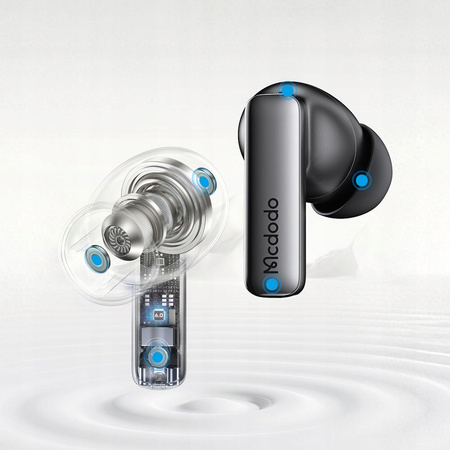 MCDODO SŁUCHAWKI BEZPRZEWODOWE DOUSZNE BLUETOOTH Z MIKROFONEM ETUI ANC ENC