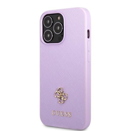Etui Guess GUHCP13XPS4MU na iPhone 13 Pro Max purpurowy/purple hardcase Saffiano 4G Small Metal Logo
