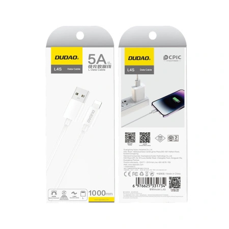 DUDAO KABEL USB-A DO LIGHTNING 2A 1M DO IPHONE 12 13 14 SZYBKIE ŁADOWANIE
