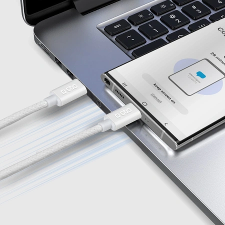SBS KABEL USB-C DO USB-C 1,5M DO TELEFONÓW Z OPLOCHEM 60W SZYBKIE ŁADOWANIE