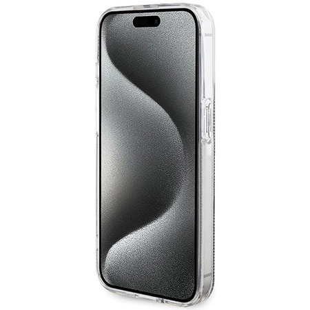 Etui Guess IML 4G Gold Stripe na iPhone 15 Pro Max - brązowe