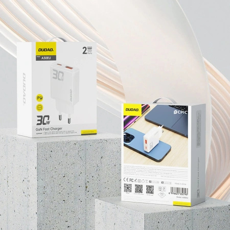 DUDAO ŁADOWARKA SIECIOWA ADAPTER PRZEJŚCIÓWKA USB A USB C DO SMARTFONA 30W