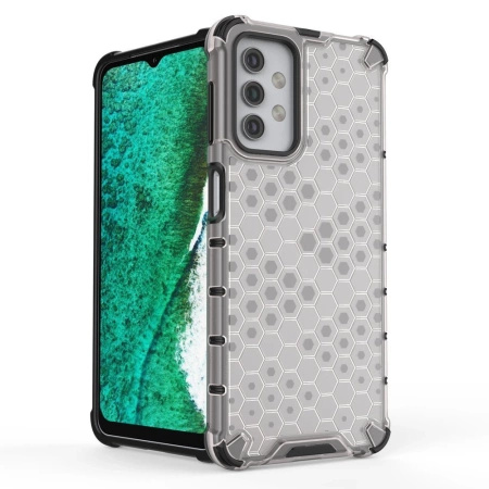 HURTEL ETUI HONEYCOMB DO SAMSUNG GALAXY A32 5G Z ŻELOWĄ RAMKĄ PRZEZROCZYSTE