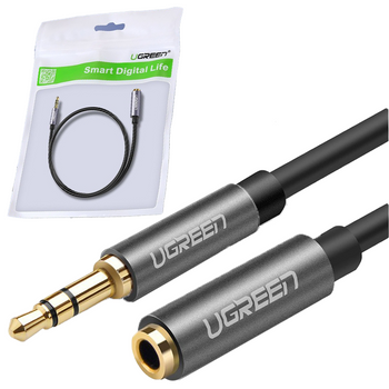 Ugreen przewód kabel przedłużacz AUX 3,5 mm mini jack 3m srebrny (10595)
