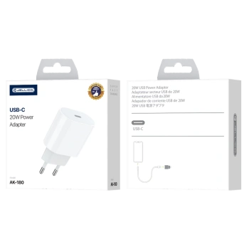 JELLICO ładowarka sieciowa AK180 PD 20W 1xUSB-C Biały