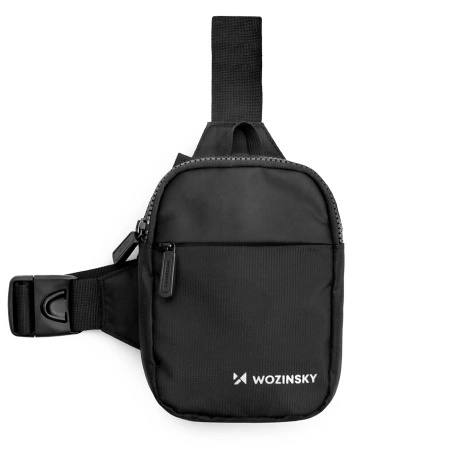 Mini saszetka na ramię Wozinsky WMS-W1 wodoodporna dwukomorowa na telefon unisex - czarna