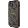 Etui Guess 4G Collection Leather Metal Logo MagSafe na iPhone 15 / 14 / 13 - brązowe