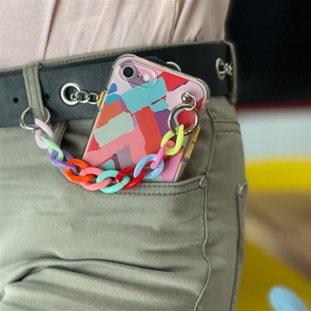 Color Chain Case żelowe elastyczne etui z łańcuchem łańcuszkiem zawieszką do Xiaomi Redmi 10 wielokolorowy (1)