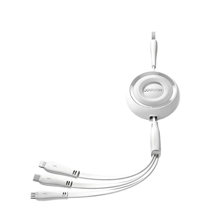 Kabel zwijany 3w1 Joyroom S-A40 Colorful Series USB-A do USB-C / Lightning / microUSB 1m - biały