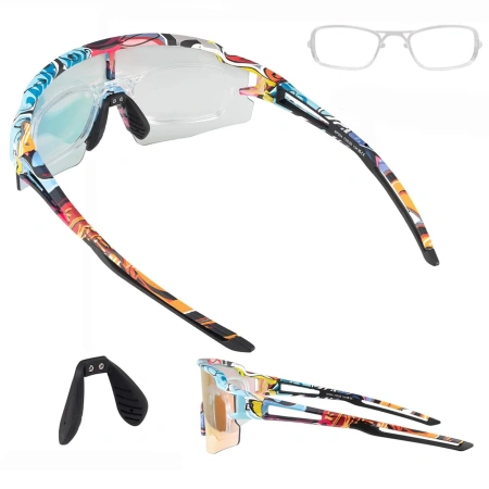 ROCKBROS OKULARY ROWEROWE FOTOCHROMOWE Z OCHRONĄ UV I WKŁADKĄ KOREKCYJNĄ