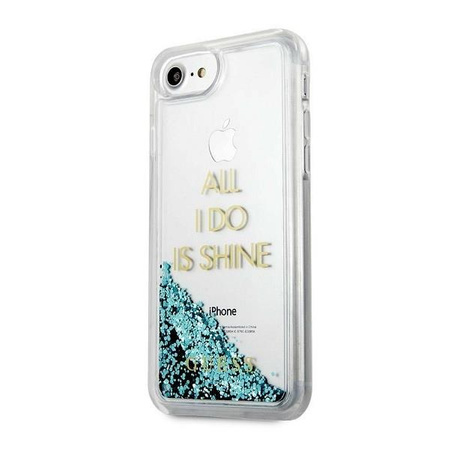 Guess GUHCP7GLUQBL iPhone 6/7/8 /SE 2020 / SE 2022 niebieski/blue hard case Liquid Glitter Party