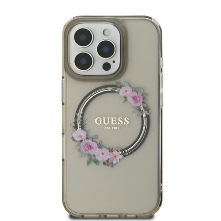 GUESS ETUI CASE HARDCASE DO IPHONE 16 PRO MAX DO MAGSAFE IML FLOWERS WREATH