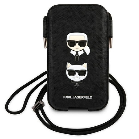 Karl Lagerfeld Torebka KLHCP12LOPHKCK 6,7 czarny/black hardcase Saffiano Ikonik Karl&Choupette Head