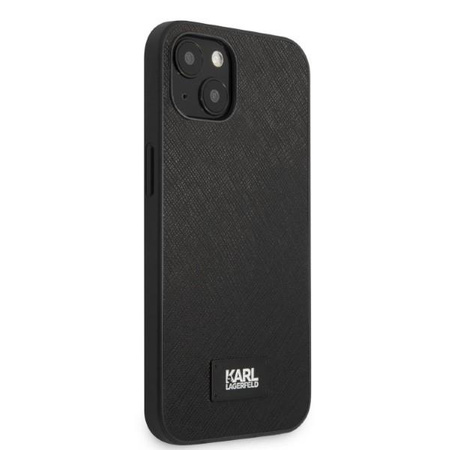 Etui Karl Lagerfeld KLHCP13SSFMP2K na iPhone 13 mini hardcase - czarne Saffiano Plaque