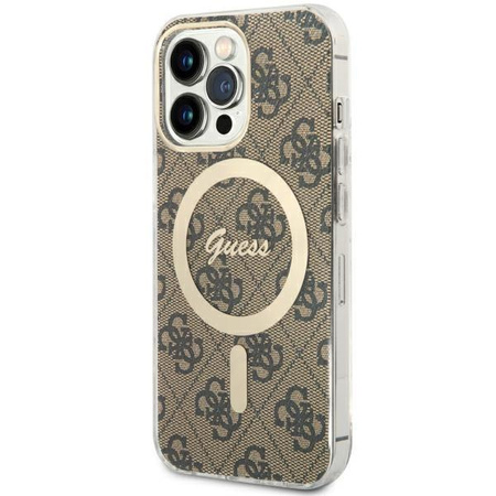 Etui Guess GUHMP13LH4STW na iPhone 13 Pro / 13 - brązowe 4G MagSafe