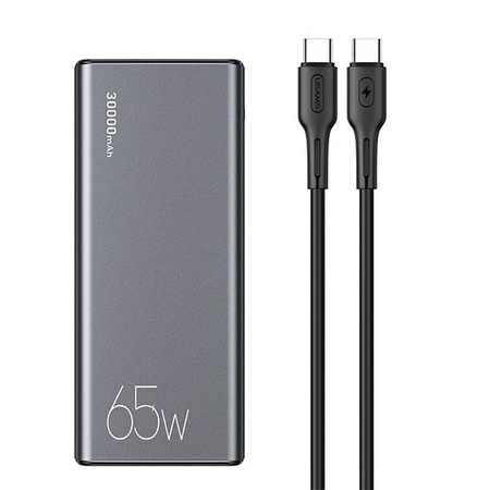 USAMS Powerbank PB59 30000mAh 65W2xQC3.0+PD Fast Charge czarny/black CMXLOGTC01 (US-CD165) + kabel USB-C-USB-C