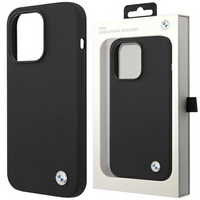 Etui BMW BMHCP14LSILBK na iPhone 14 Pro - czarne Silicone Metal Logo