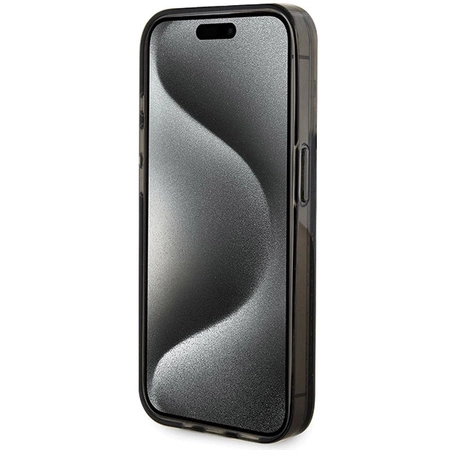 Etui Guess Liquid Glitter Gold Stripes na iPhone 15 Pro Max - czarne