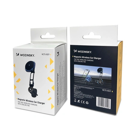WOZINSKY UCHWYT SAMOCHODOWY WCT5-6S2Y Z ŁADOWARKĄ INDUKCYJNĄ QI MAGSAFE