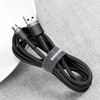 Baseus Cafule Cable wytrzymały nylonowy kabel przewód USB / micro USB 2A 3M czarno-szary (CAMKLF-HG1)