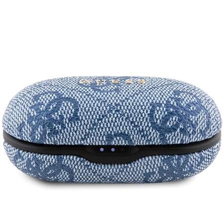 Słuchawki Bluetooth TWS Guess 4G Metal ze stacją dokującą ENC - niebieskie