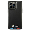 Etui BMW BMHCP14L22PTDK iPhone 14 Pro 6,1" czarny/black Leather Stamp Tricolor