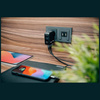 Ładowarka sieciowa Verbatim Mini GaN     100W 2xUSB-C PD/1x USB-A QC adapter UE/UK/USA czarny 30239
