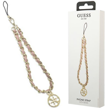 Guess zawieszka GUSTSAS4P Phone Strap różowy/pink Chain Metal 4G Charm