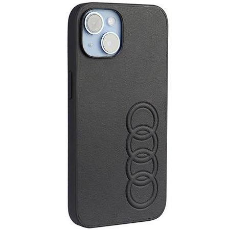 Etui Audi Synthetic Leather na iPhone 14 - czarne AU-TPUPCIP14-TT/D1-BK