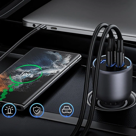 UGREEN ŁADOWARKA SAMOCHODOWA 130W 2X USB-C 1X USB-A DO TELEFONÓW TABLETÓW