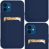 Card Case silikonowe etui portfel z kieszonką na kartę dokumenty do Samsung Galaxy A42 5G granatowy