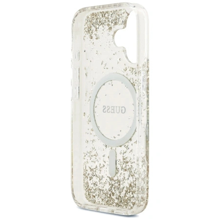 GUESS ETUI RESIN BOTTOM GLITTER MAGSAFE DO IPHONE 17 Z BŁYSZCZĄCĄ POWŁOKĄ