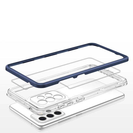 HURTEL CLEAR 3IN1 ETUI DO SAMSUNG GALAXY A73 Z RAMKĄ I ŻELOWYM POKROWCEM