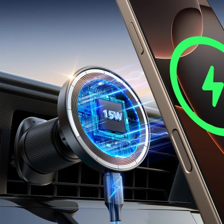 JOYROOM UCHWYT SAMOCHODOWY MAGSAFE Z ŁADOWARKĄ INDUKCYJNĄ DO TELEFONÓW 12