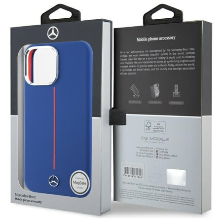 MERCEDES ETUI HARDCASE DO IPHONE 16 PRO MAX 6.9 SILICONE RED STRIPE