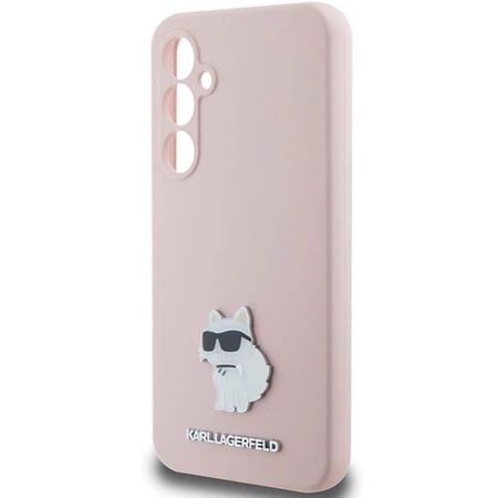 Etui Karl Lagerfeld Silicone Choupette Metal Pin na Samsung Galaxy S23 FE - różowe