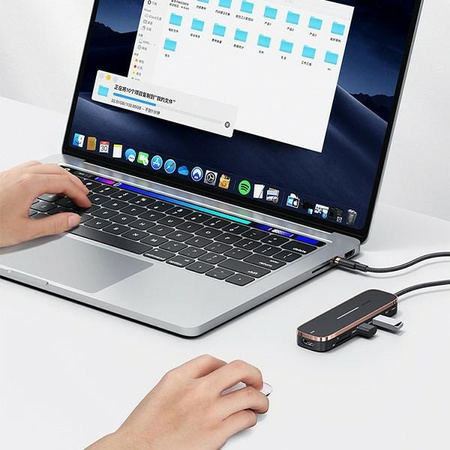 USAMS ADAPTER HUB 3XUSB USB-C HDMI DO MACBOOKA TELEFONÓW SZYBKIE ŁADOWANIE